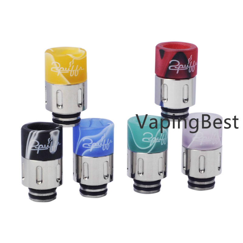 Coloured Stainless Steel&Resin Mouthpiece 2Puff 510 Drip Tip For SMOK TFV8 baby & All 510 Sized Tanks